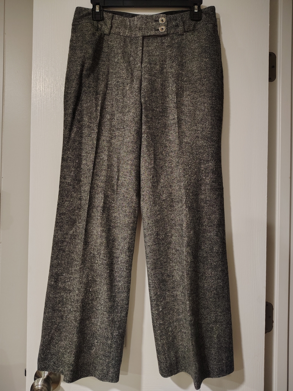 White House Black Market Gray Wide-Leg Wool Blend Trousers